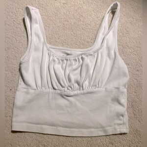 White Scrunched Cropped Tank top